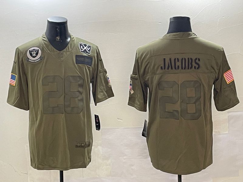 Men Oakland Raiders 28 Jacobs Green 2024 Nike Limited NFL Jersey style 01082